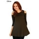 Simply Ravishing Women's Cold Shoulder Flare 3/4 Sleeve Blouse Top Tunic Shirt (Size: S-5X) - Thumbnail 21