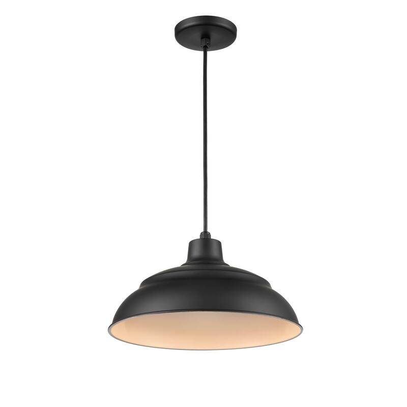 Millennium Lighting R Series 14" Metal Cord Hung Warehouse LED Indoor Outdoor Pendant Light
