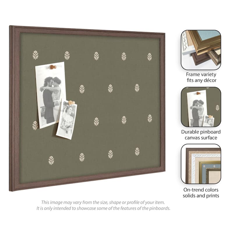 Kate and Laurel Pinboard Green Botanical Block Print