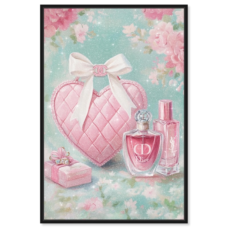 Little Heart Shaped Purse Canvas by Art Remedy - 24" x 36" - Black