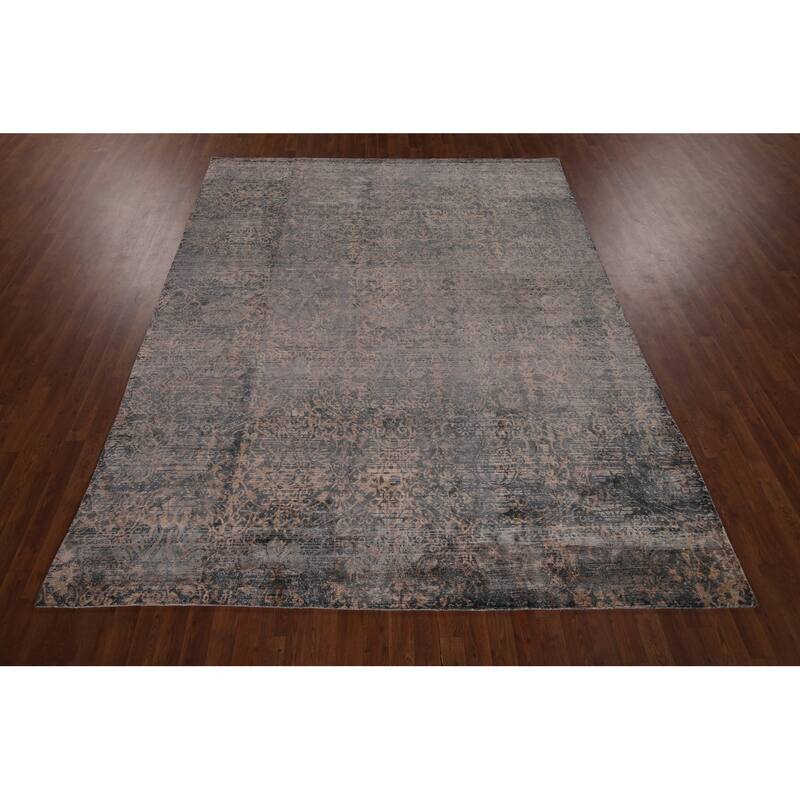 Multi-Color Abstract Indian Area Rug Handmade Wool Carpet - 7'11"x 10'1"