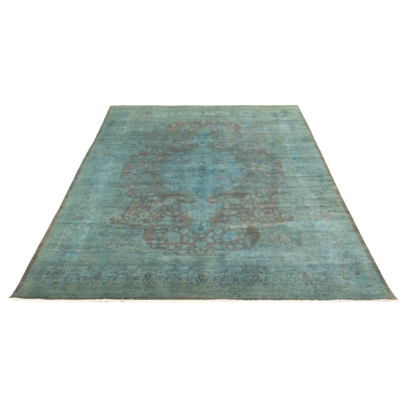 ECARPETGALLERY Hand-knotted Vibrance Turquoise Wool Rug - 9'0 x 11'10