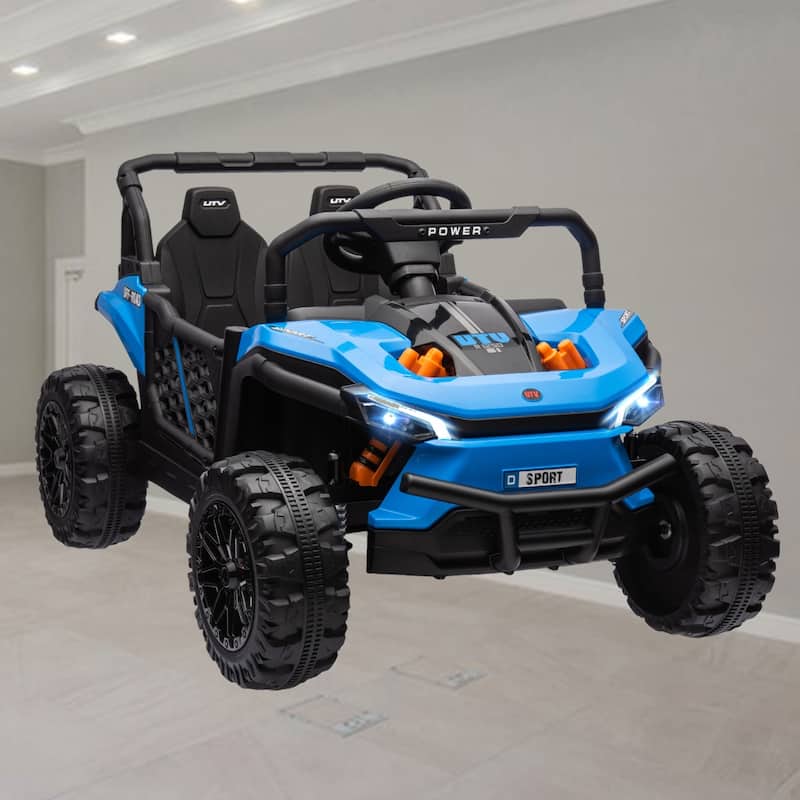 12V Kids UTV, Off-Road Ride-On Truck with Remote Control, LED Lights, Music, Horn, and Suspension for Boys and Girls