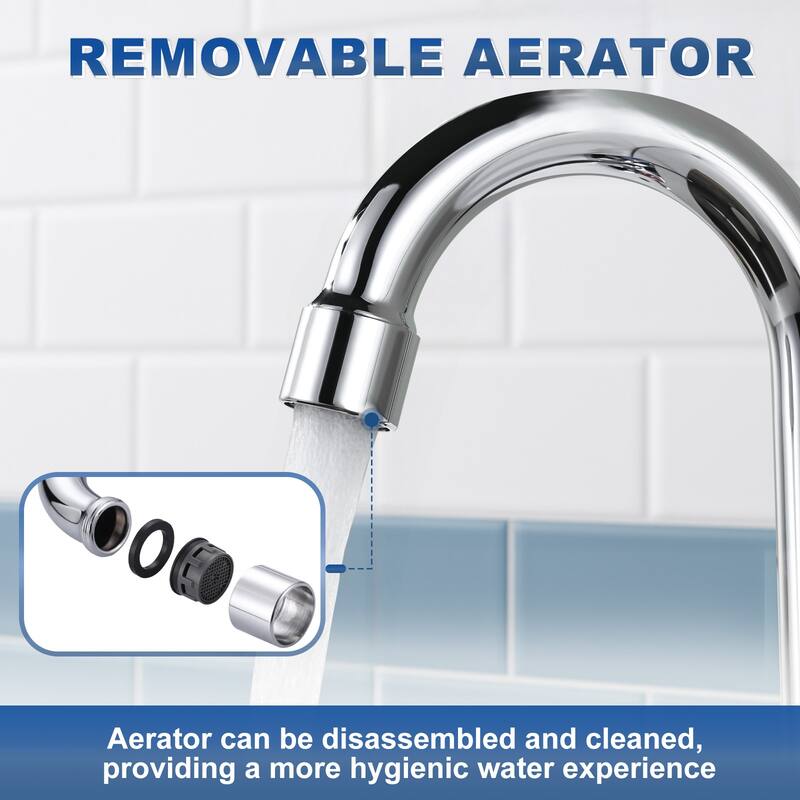 WOWOW Double-Handle Wall Mount Standard Kitchen Bar Faucet
