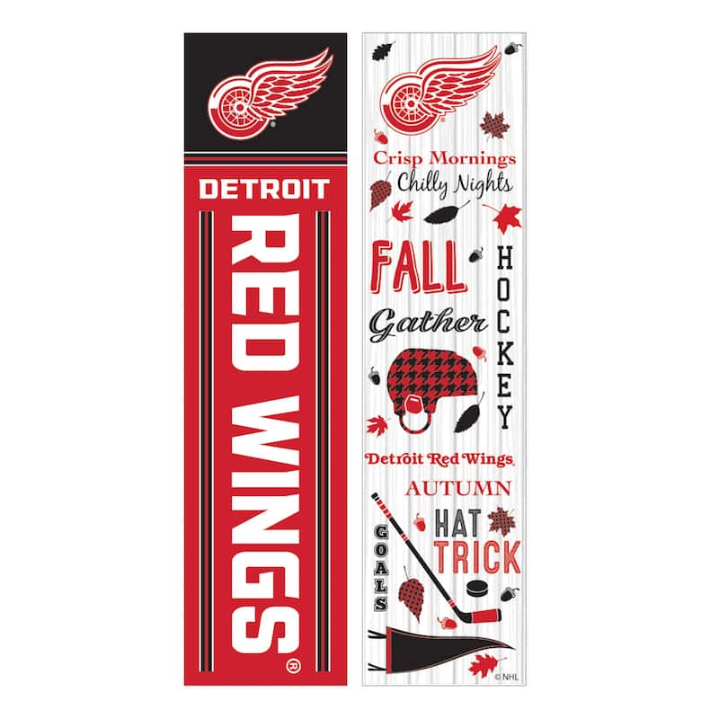47" Double Sided Seasonal Porch Leaner, Detroit Red Wings - 47" x 11.25"
