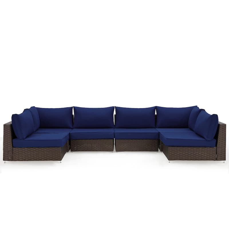 Outdoor Replacement Cushions for Patio Furniture, Waterproof & Non-Slip 4" Sofa Cushions, 6-Seat Conversation Sets, UV-Resistant