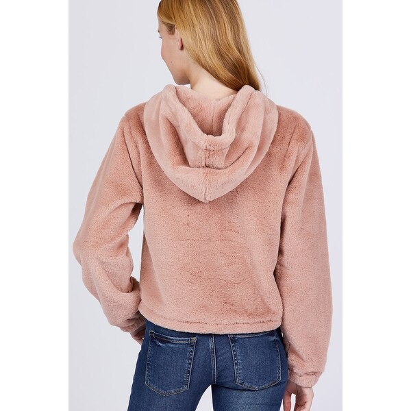pink fuzzy sweatshirt