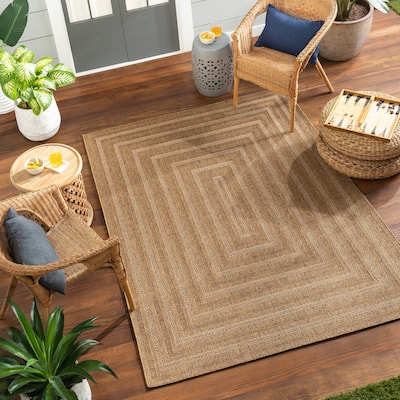 Livabliss Pismo Indoor/ Outdoor Infinity Border Area Rug