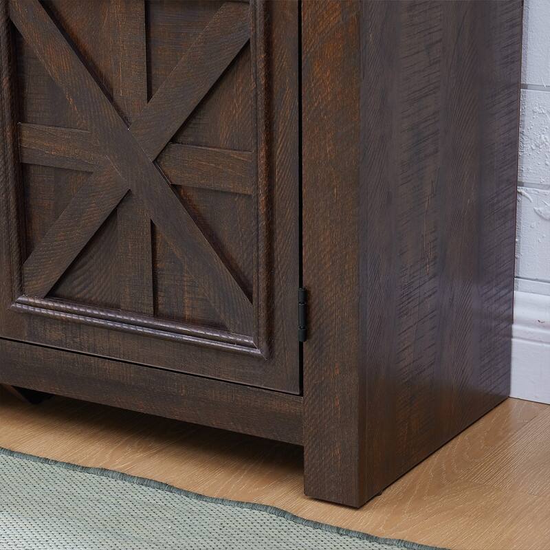 58-60" Fireplace TV Stand for 55-65" TVs w/ 18-23" Insert Farmhouse/Modern/Rustic Barn/Glass Doors Espresso/Grey/Brown/White Oak