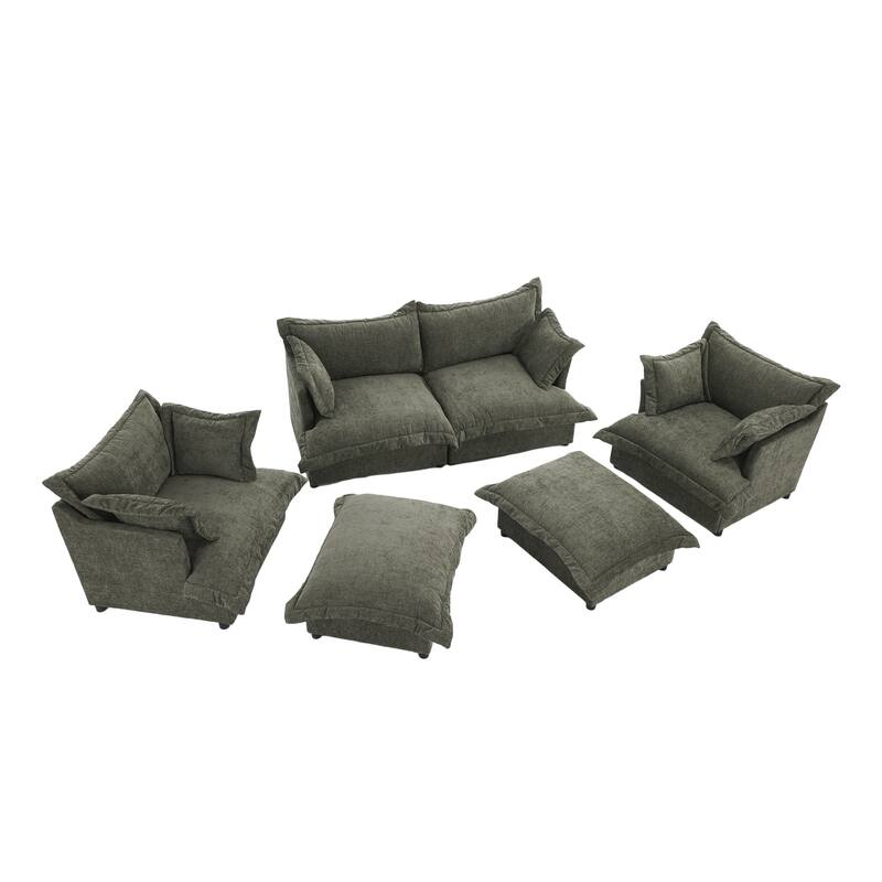 6-Piece Chenille Cloud Modular Living Room Set