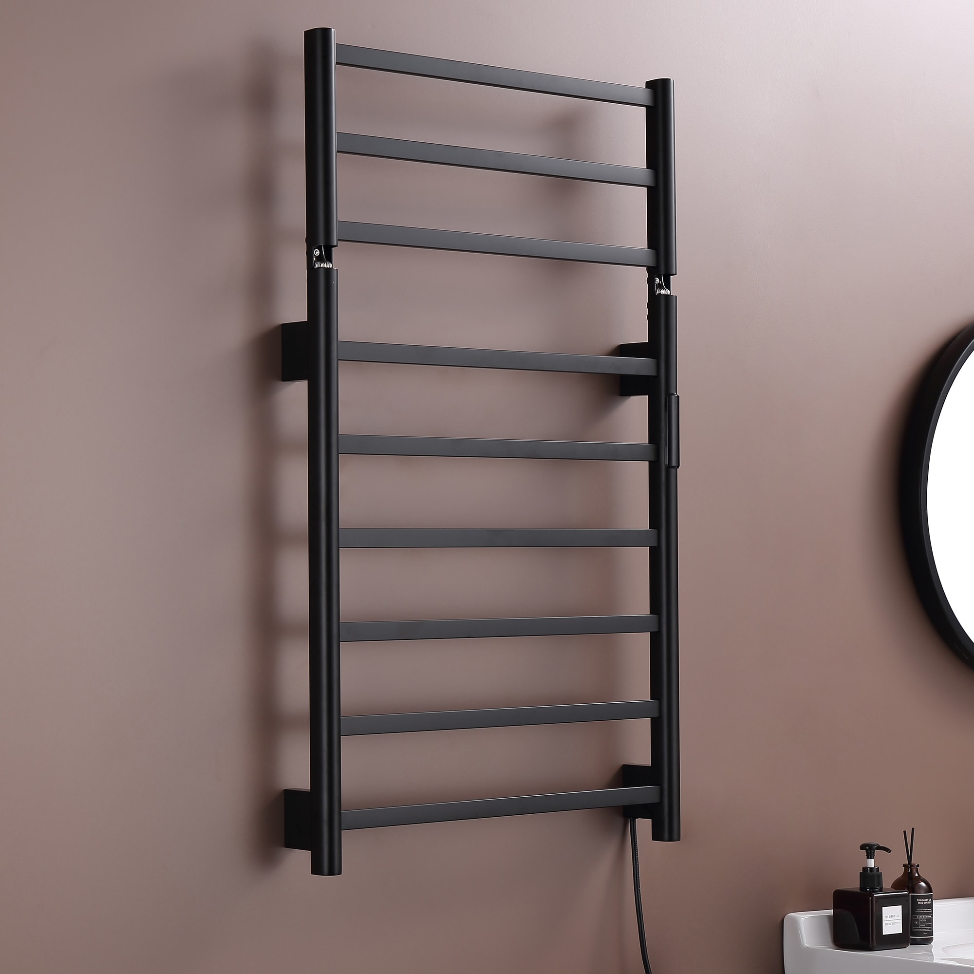 9 Stainless Steel Bars Wall Mounted Electric Heated Towel Drying Rack On Sale Bed Bath Beyond 39595808