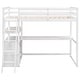 preview thumbnail 5 of 7, Twin Size Loft Bed with Built-in Desk, Two Drawers and Shelves, Sturdy Wood Bedframe High Loftbed Frame, for Kids Teens Bedroom