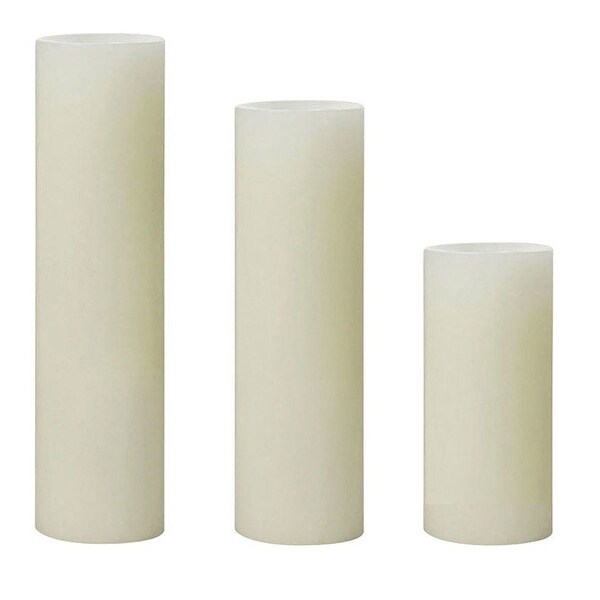 Inglow CGT63538CR3 Plastic Slim Pillar LED Flameless Candle, Cream