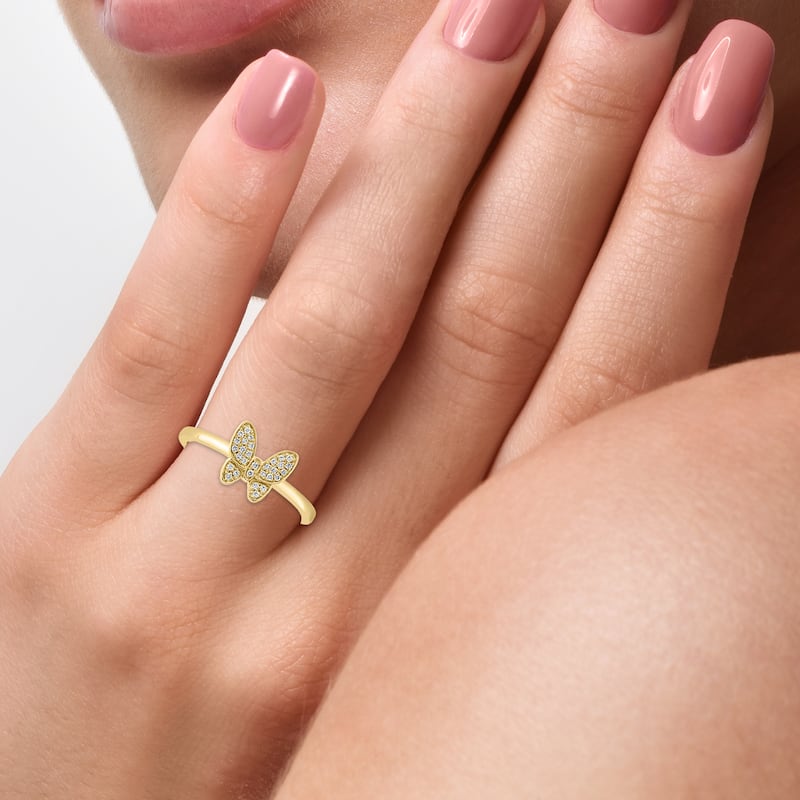 EFFY Gold over Silver Butterfly Ring