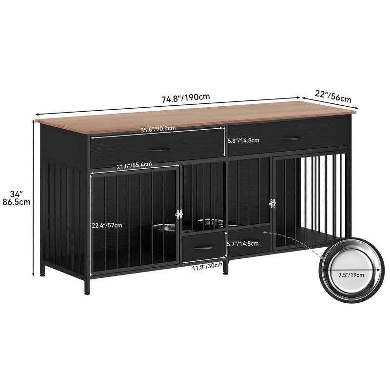 Moasis Furniture-style Dog Crate, TV Stand with Drawers