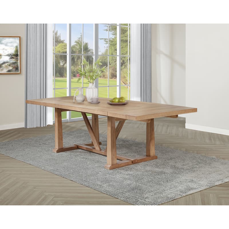 Middleton 106-inch Extension Leaf Dining Table Natural Brown - 106" x 40.5" x 30"