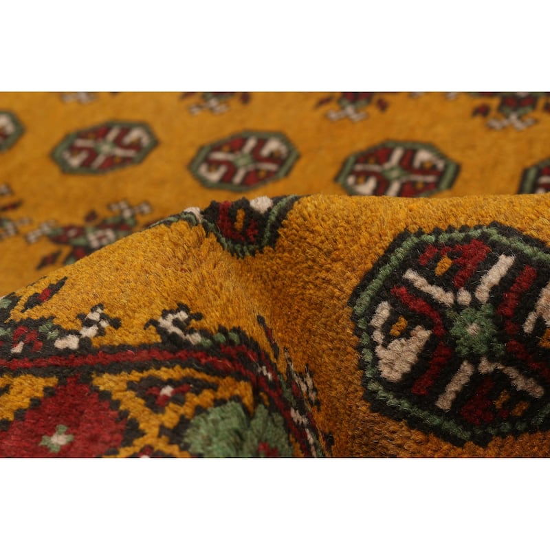 ECARPETGALLERY Hand-knotted Uzbek Kargahi Gold Wool Rug - 5'0 x 6'3