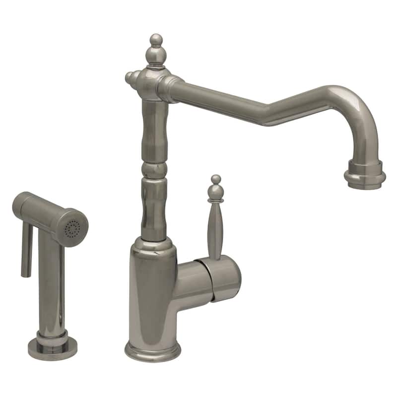 Whitehaus Jem 1.5 GPM Single Hole Kitchen Faucet Includes Side Spray - Polished Chrome