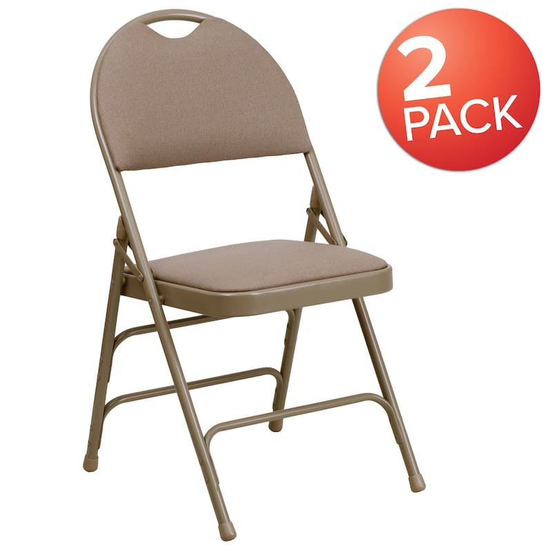 2 Pack Extra Large Ultra-Premium Triple Braced Folding Chair