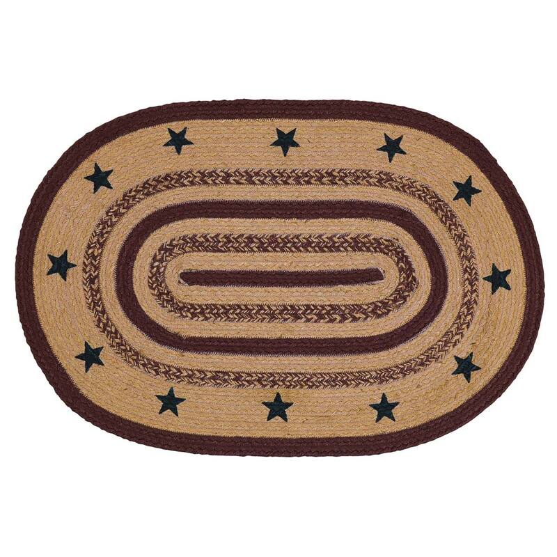 Potomac Jute Rug Oval Stencil Stars w/ Pad 20x30 - 20" x 30" Oval