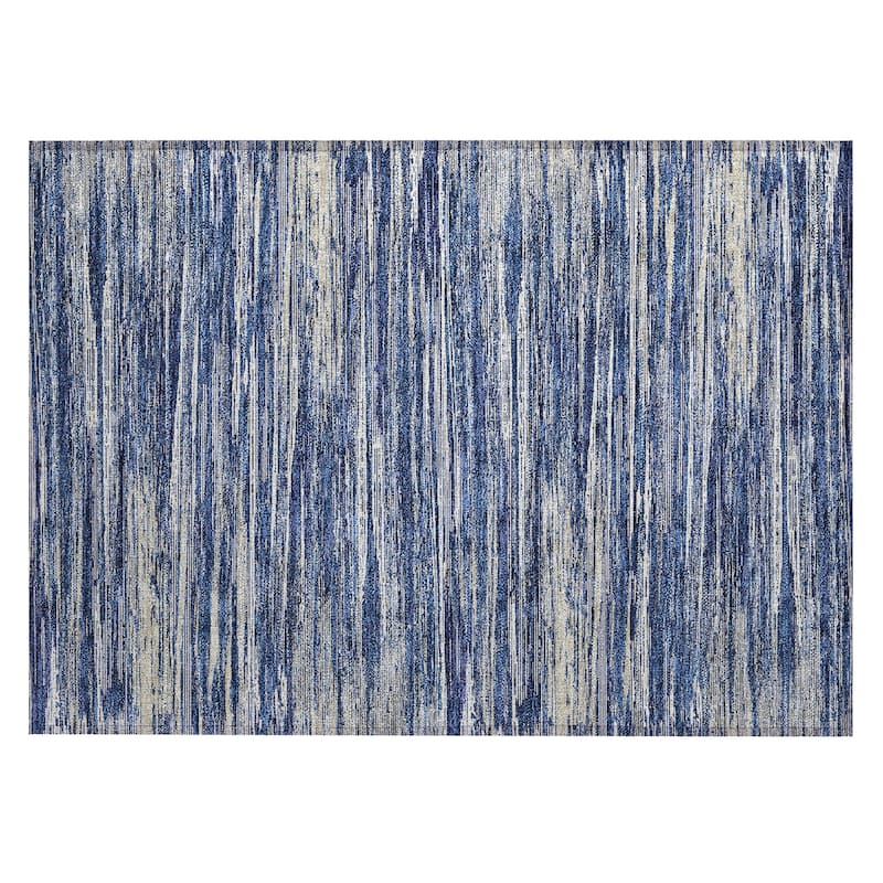 Machine Washable Indoor/ Outdoor Chantille Abstract Stripe Rug