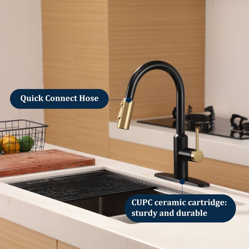 3-Function Single Handle Pull Down Sprayer Kitchen Faucet