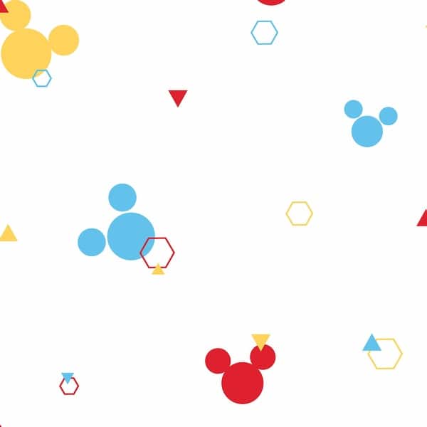 slide 2 of 6, Disney Minnie Mouse Dots Blue & Yellow Wallpaper