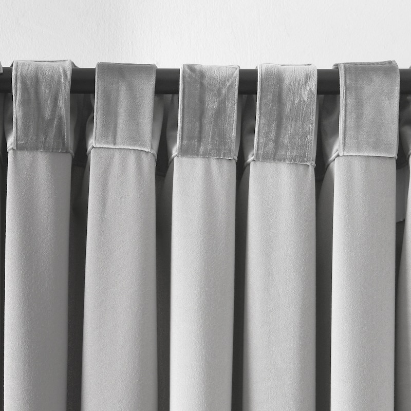Lush Decor Prima Velvet Solid Light Filtering Back Tab Rod Pocket Window Curtain Panels Set