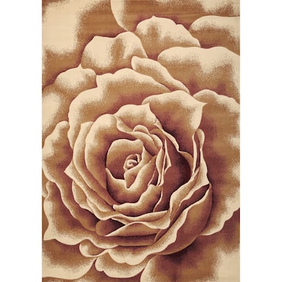 Porch & Den Salina Ivory Rose Pattern Area Rug