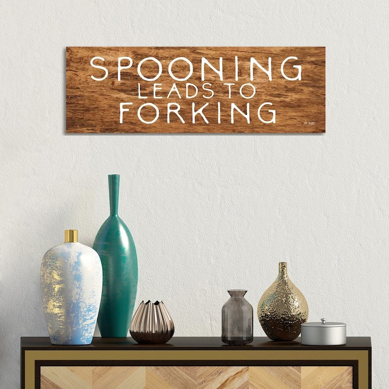 iCanvas "Spooning Leads to Forking" by Jaxn Blvd. Canvas Print - 12x36x1.5