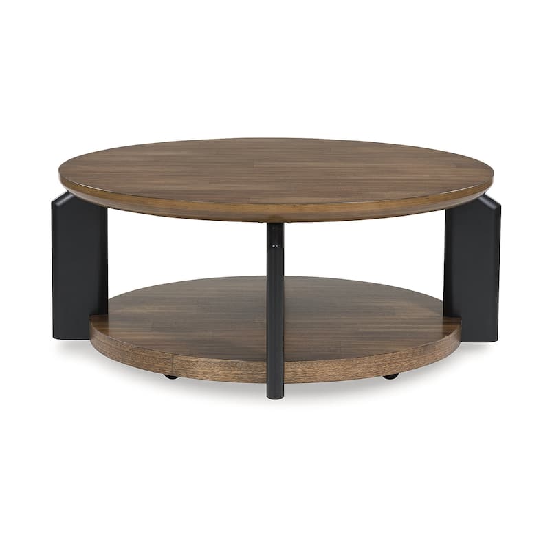 Signature Design by Ashley Kraeburn Brown/Black Coffee Table - 44"W x 44"D x 19"H
