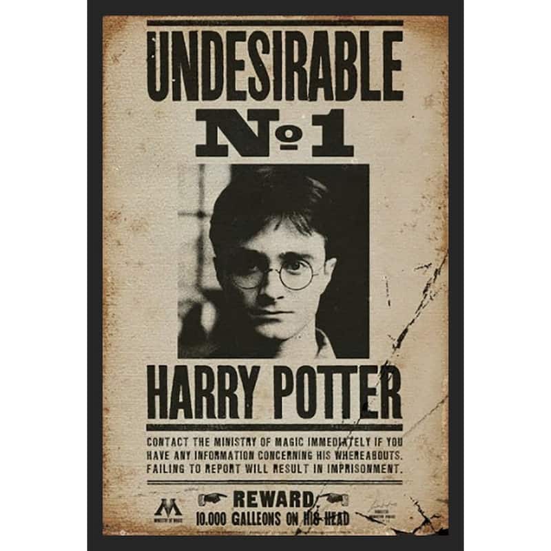 Harry Potter - Undesirable No 1 Wanted Framed Poster - 24 x 36 Inch