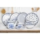 preview thumbnail 2 of 3, STP Goods Vintage Blue Bone China Dessert Plate Set of 4 - 7.5"