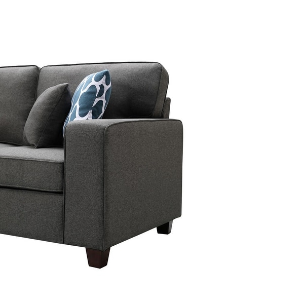 Sonoma Dark Gray Linen 6Pc Modular Sectional Sofa and Ottoman Bed