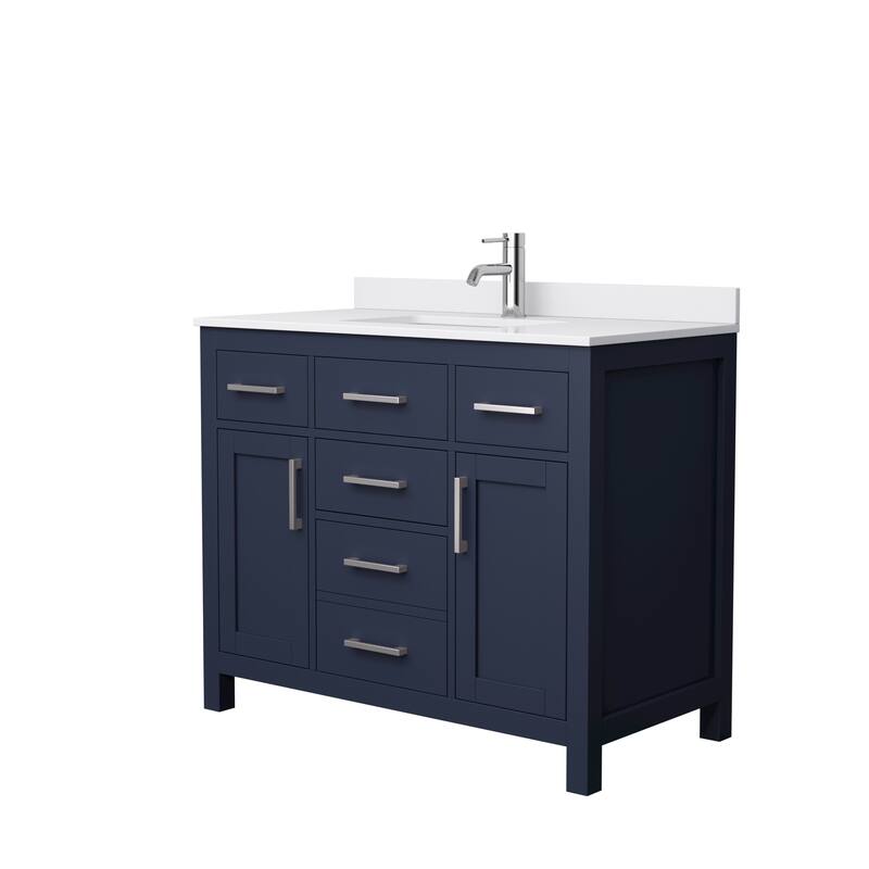 Beckett 42 Inch Single Vanity, Cultured Marble Top