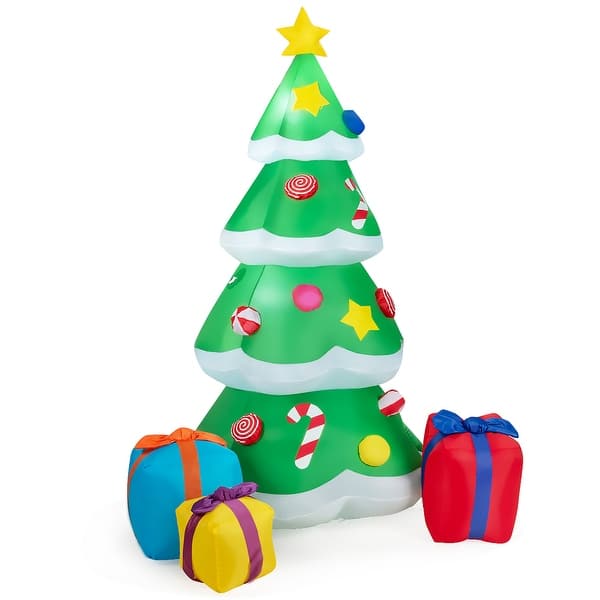 6 FT Inflatable Christmas Tree Blow Up Xmas Decoration with Gift Boxes