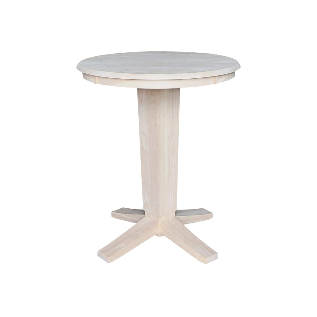 30 in Solid Wood Round Top Counter Height Pedestal Dining Table