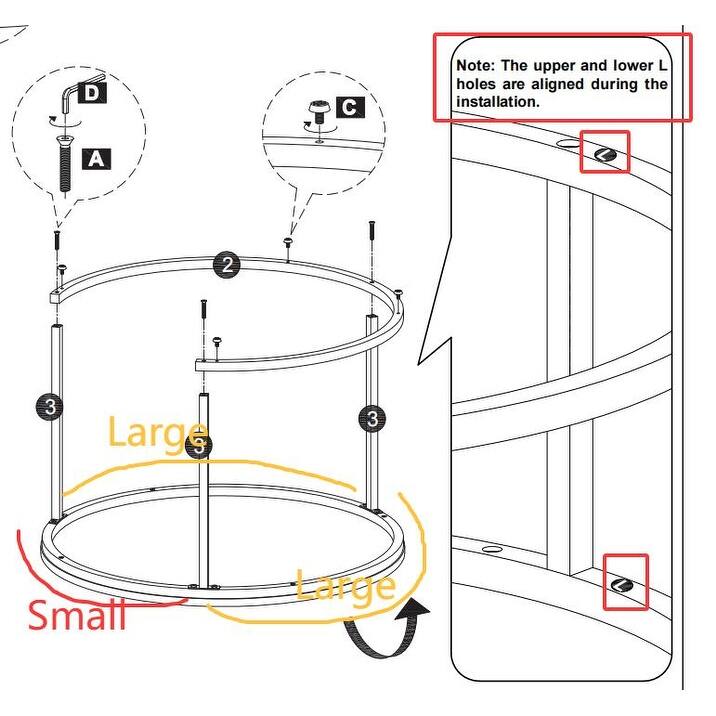 Anmytek Round Nesting Coffee Table Set 2 Piece Wood and Metal Side Tables for Living Room