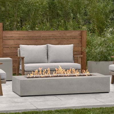 Emery 72" Rectangle Propane Fire Table in Flint