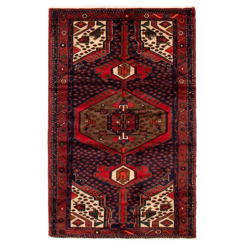 ECARPETGALLERY Hand-knotted Anadol Navy Wool Rug - 4'1 x 6'5