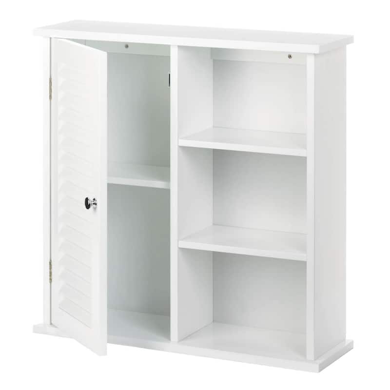 26.75" White Contemporary Wall Cabinet with Shelves