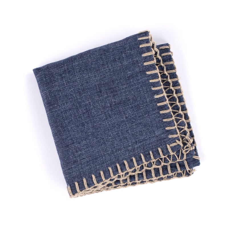 Brody Linen Cocktail Napkin Set (Set of 4) - Indigo
