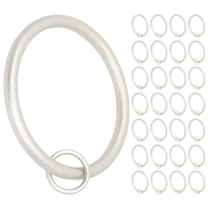 Meriville 2-Inch Inner Diameter Metal Flat Curtain Rings with Eyelets