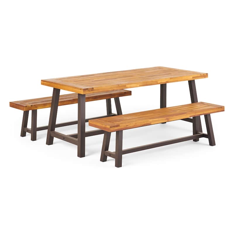 Carlisle Acacia Outdoor 3-piece Dining Set by Christopher Knight Home