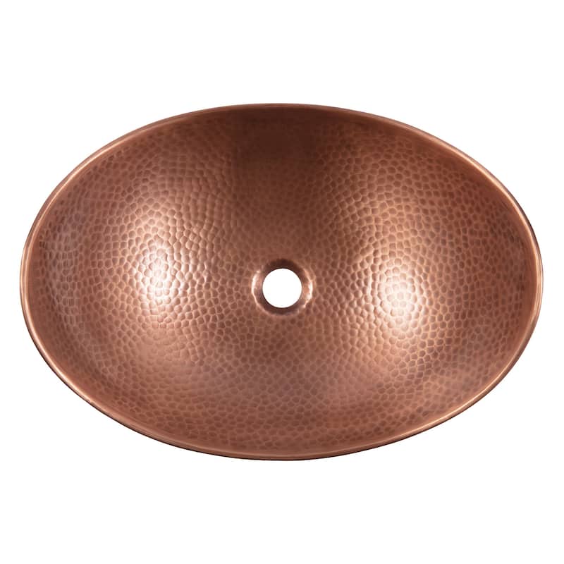 Confucius Copper 19" Boat Vessel Bath Sink with Ashfield Vessel Faucet Kit