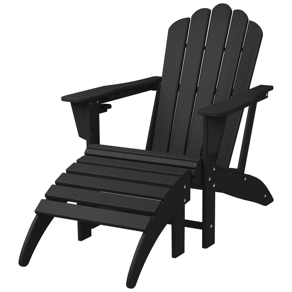 Aderson Outdoor Poly Adirondack Chair with Ottoman
