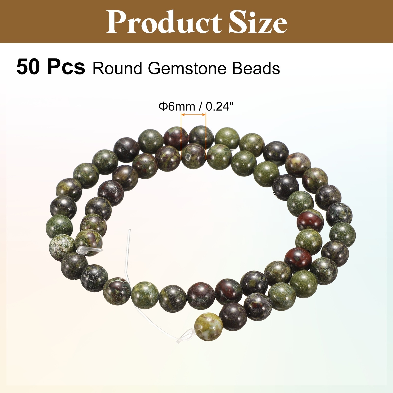 Natural Stone Beads Round Gemstone Stone Loose Beading Real Genuine Smooth Balls Bead for Jewelry Making Necklace Earrings DIY
