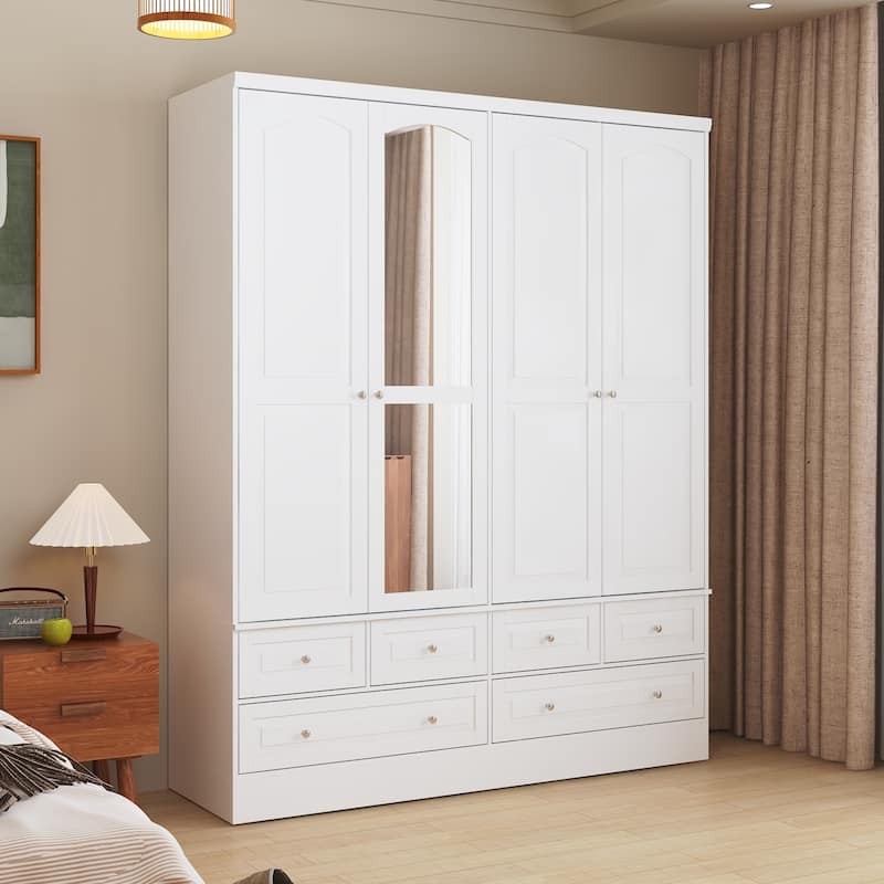 78.7"H Combo Twin Wardrobe Set Elegance Meets Utility Armoires Closet