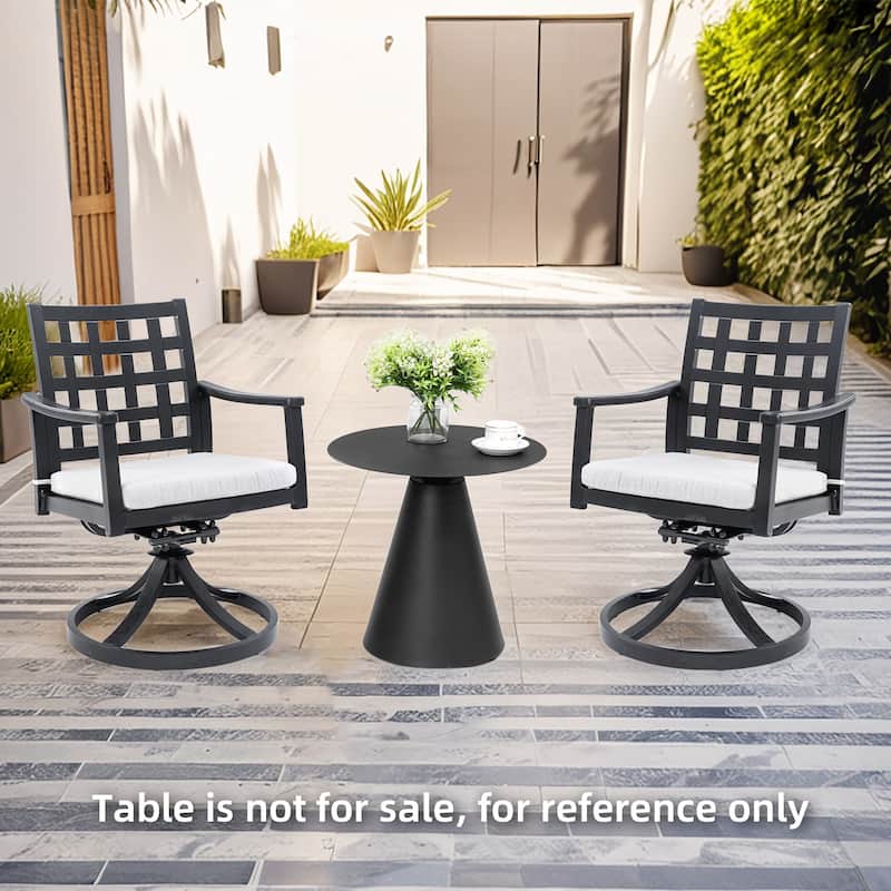 Outdoor Patio Cast Aluminum 2PCs Dining Swivel Rockers