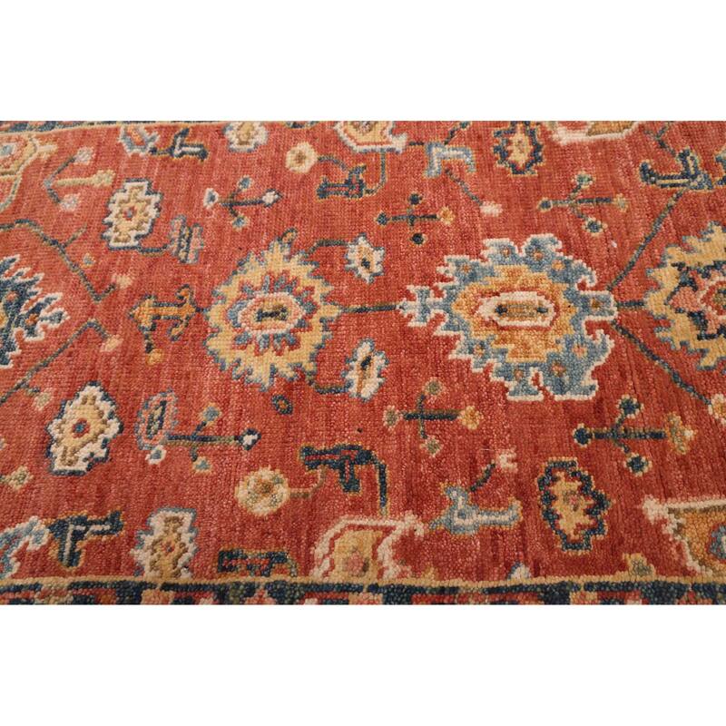 ECARPETGALLERY Hand-knotted Finest Oushak Dark Copper Wool Rug - 2'2 x 9'10